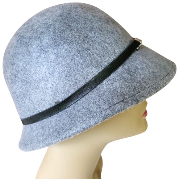 Calvin Klein Gray 100% Wool Cloche Bucket Hat OS - Picture 3 of 8